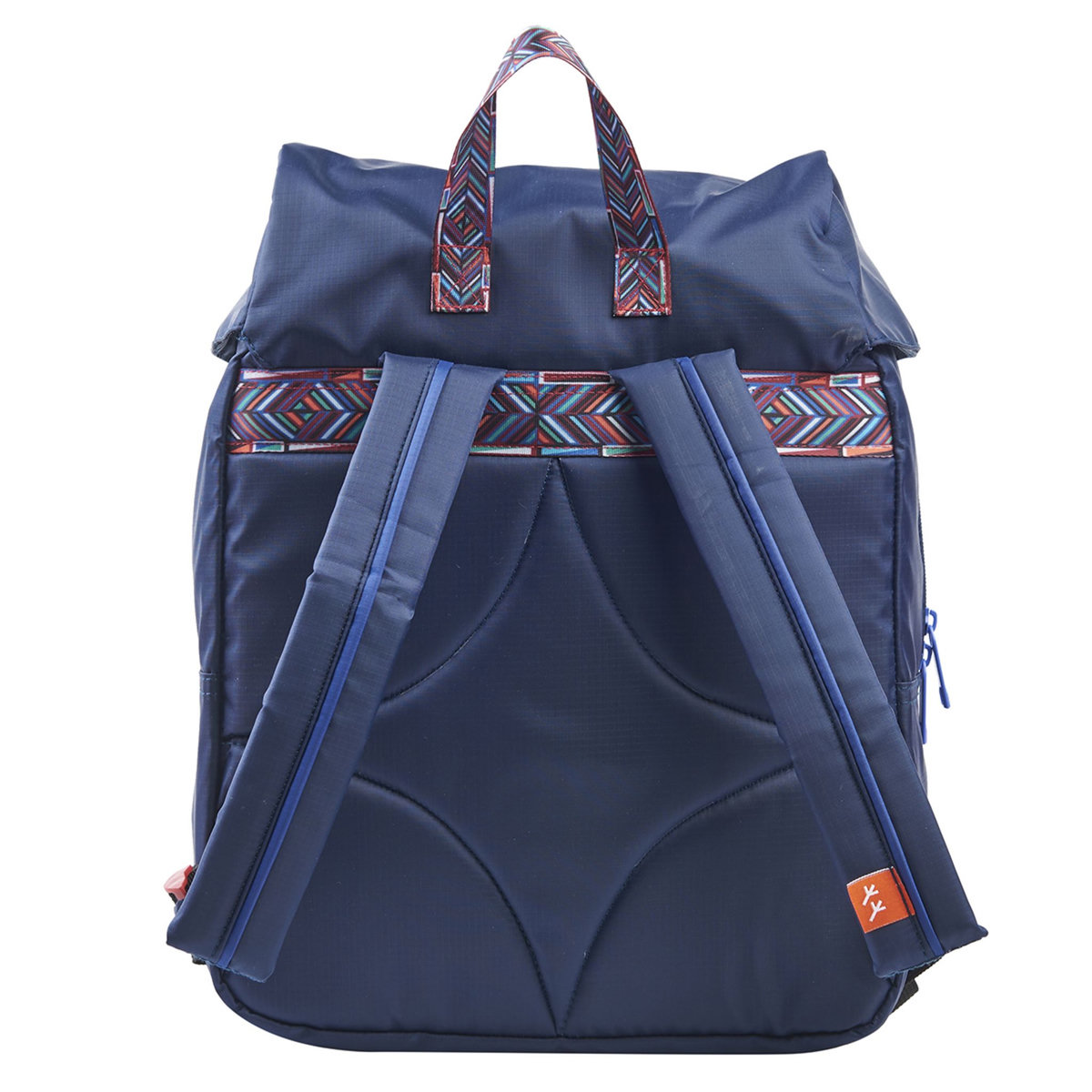 AUCHAN Sac à dos bleu avec compartiment pour ordinateur Vintage 90S Ethnic