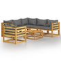 Voir la diapositive 2 : VIDAXL Salon de jardin 7 pcs avec coussin Bois d'acacia solide