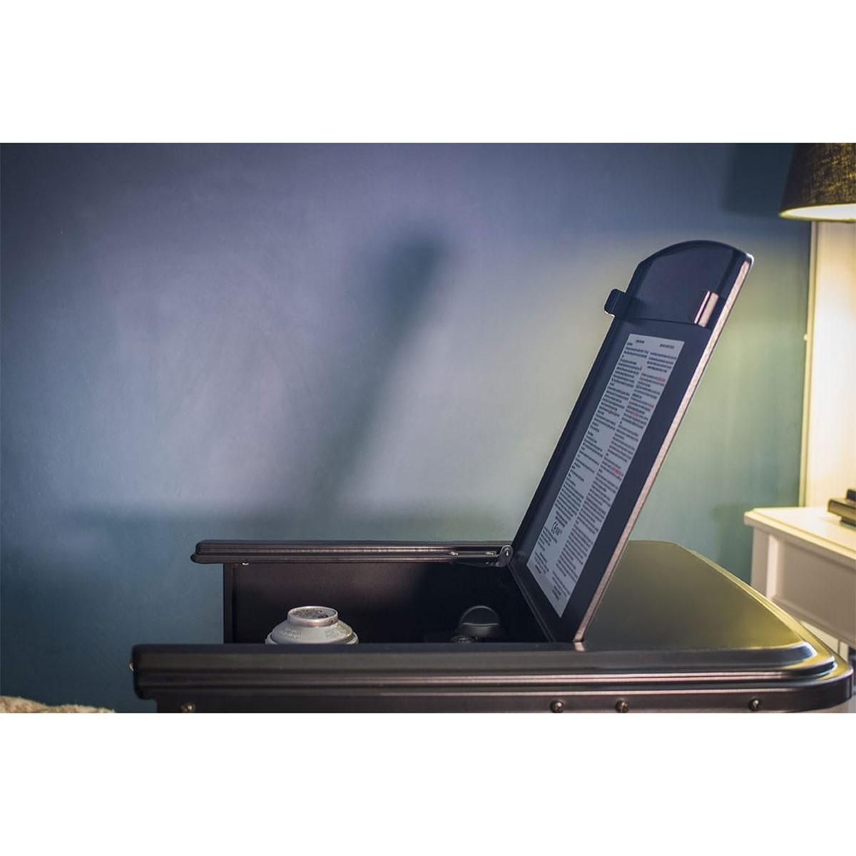 SAHARA Poêle à gaz 3400W Bleu et Noir - Chauffage d'appoint effet Feu de bois Manhattan Sahara