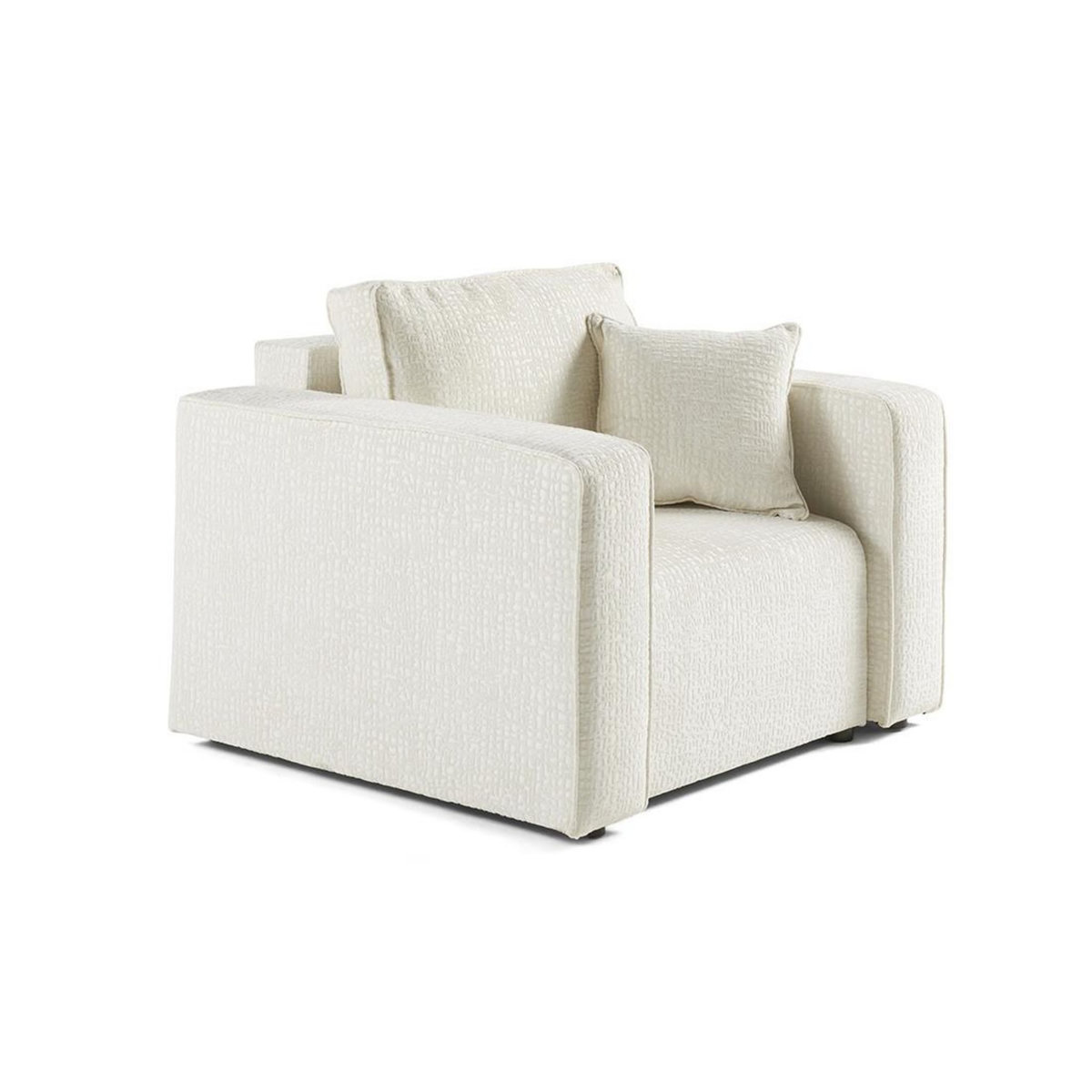 BEST MOBILIER Topaze - fauteuil - en tissu velours relief