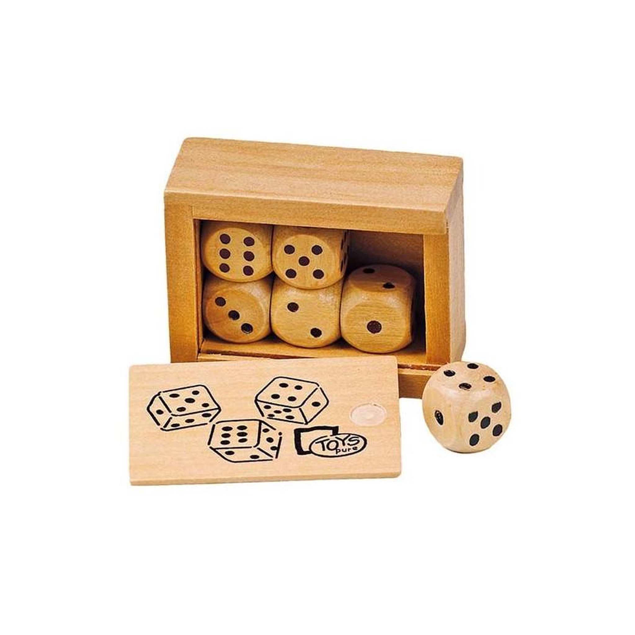 Toys Pure TOYS PURE Boîte de 6 dés en bois