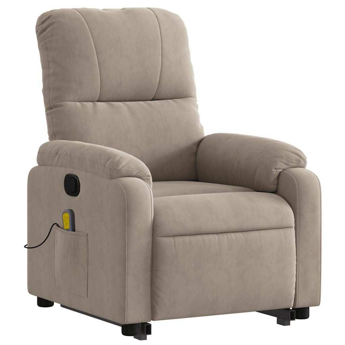 VIDAXL Fauteuil inclinable de massage taupe tissu microfibre