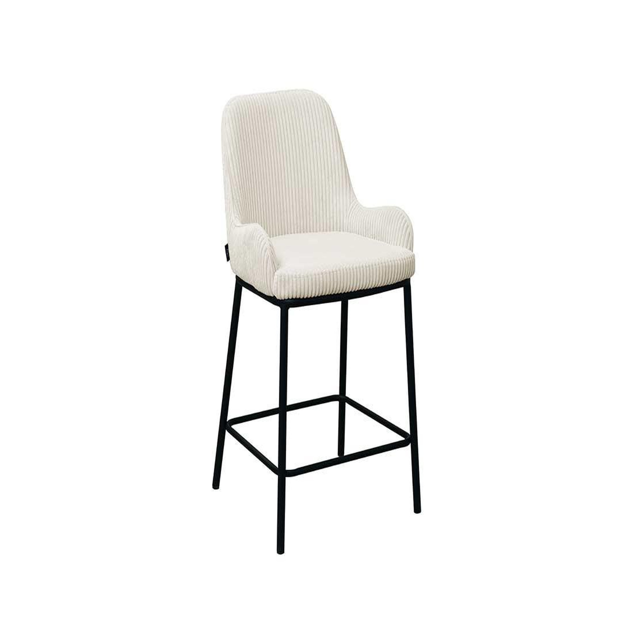 Voir la diapositive 3 : LISA DESIGN Salinas - lot de 2 chaises de bar - en velours côtelé - beige - h65 cm
