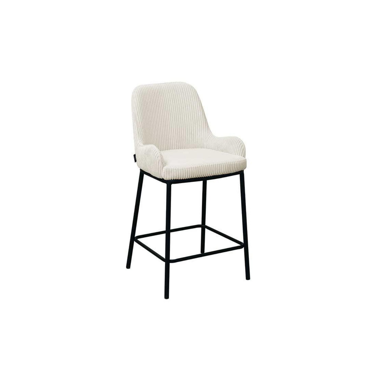 LISA DESIGN Salinas - lot de 2 chaises de bar - en velours côtelé - beige - h65 cm