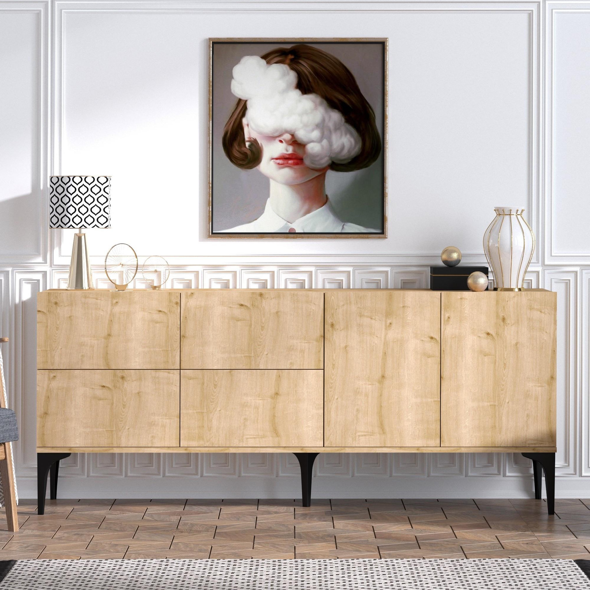 Voir la diapositive 2 : Habitat et Jardin Buffet en bois  laika  - 180 x 40 x 80 cm - beige
