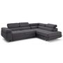 Voir la diapositive 2 : LISA DESIGN Zaria - canapé d'angle droit 5 places convertible avec coffre et têtières en velours côtelé grosses côtes