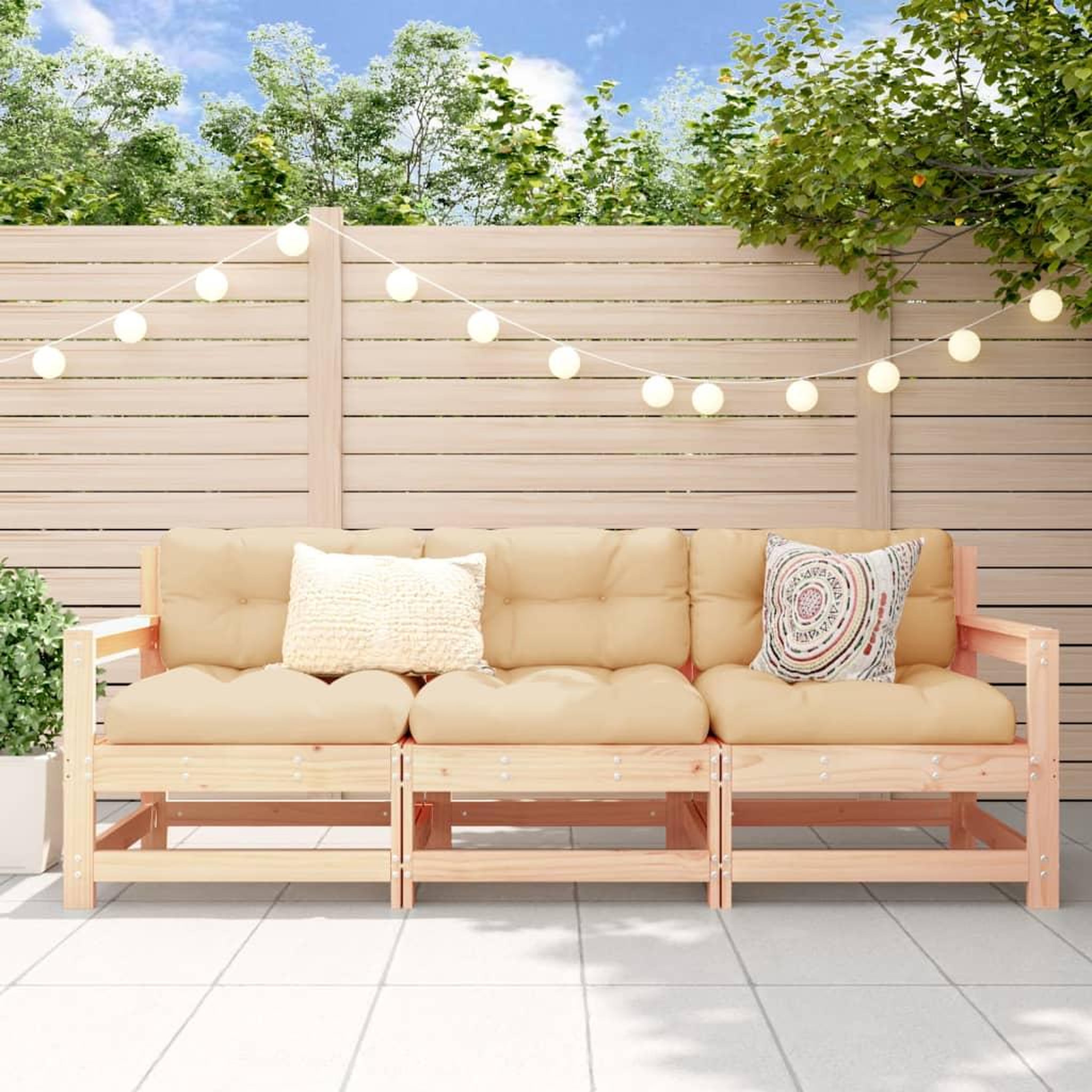 VIDAXL Salon de jardin 3 pcs bois massif de pin