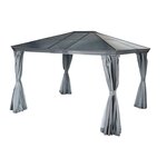HESPERIDE Pergola Belize en aluminium et polycarbonate - L. 360 x 300 cm - Graphite