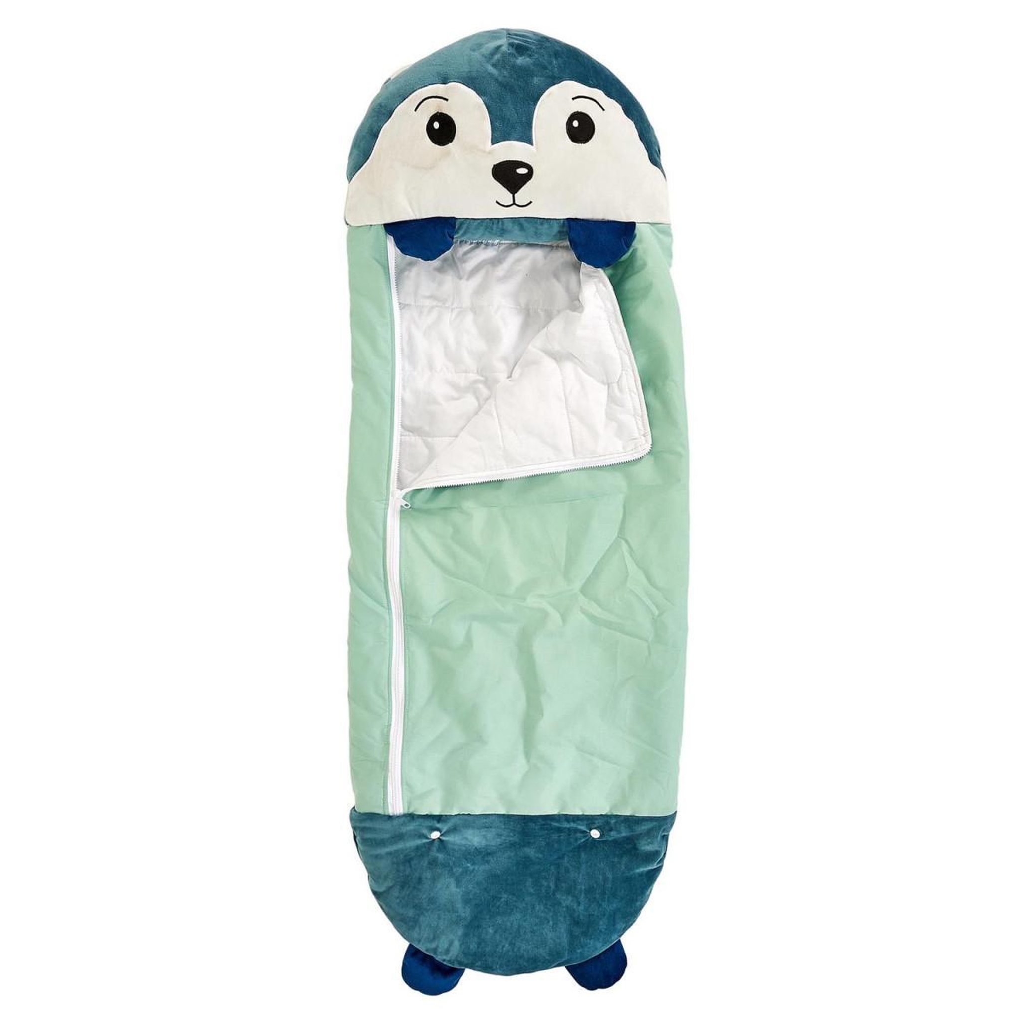 Voir la diapositive 3 : HOME DECO KIDS Sac de Couchage Convertible  Loup  50x130cm Bleu