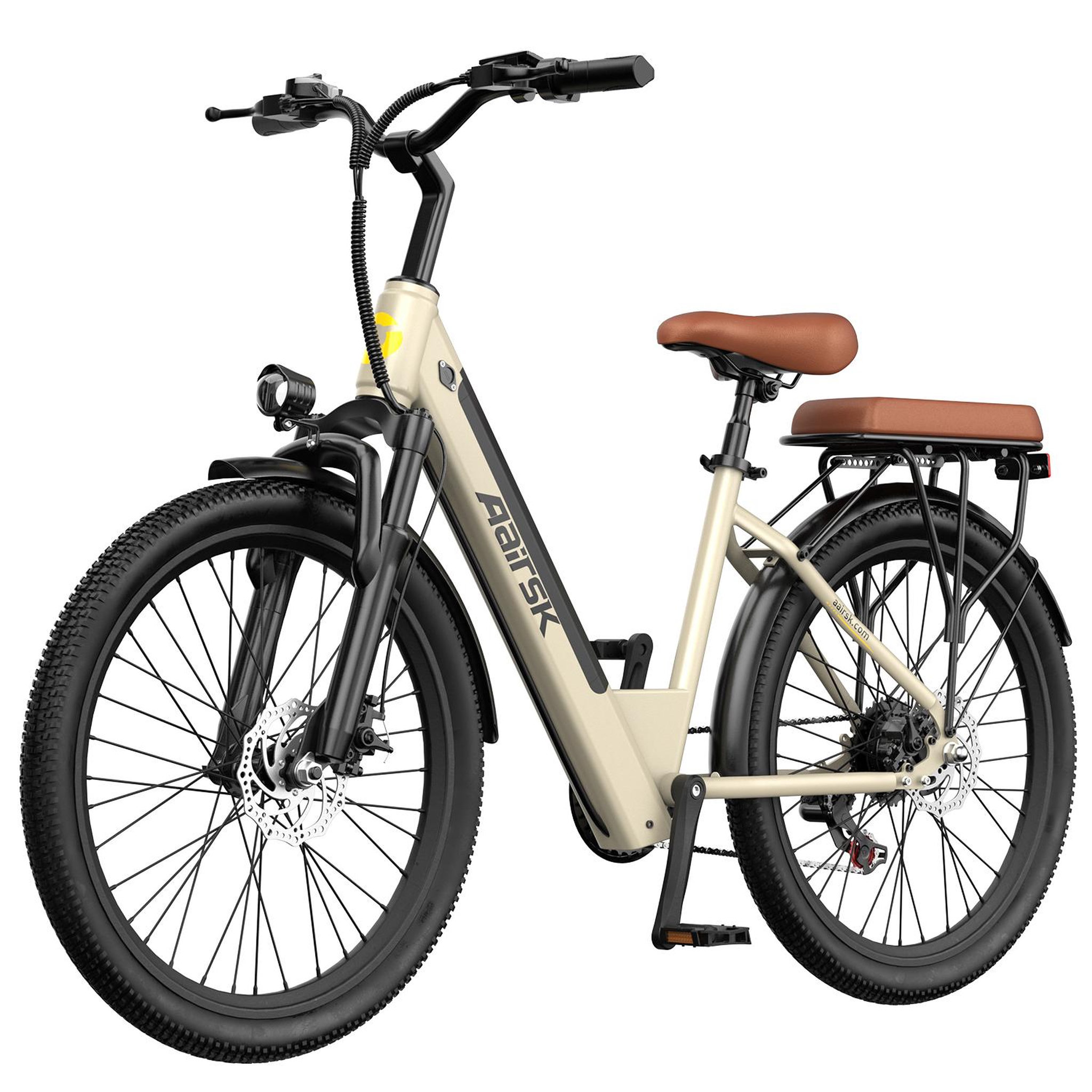 AAIRSK Vélo électrique de ville Aairsk S600, 26 po, jaune