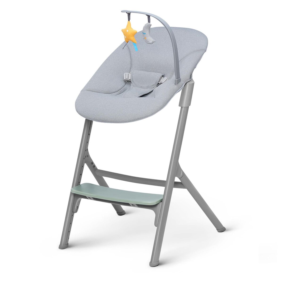 KINDERKRAFT Chaise haute 3 en 1 avec réglage de hauteur et transat