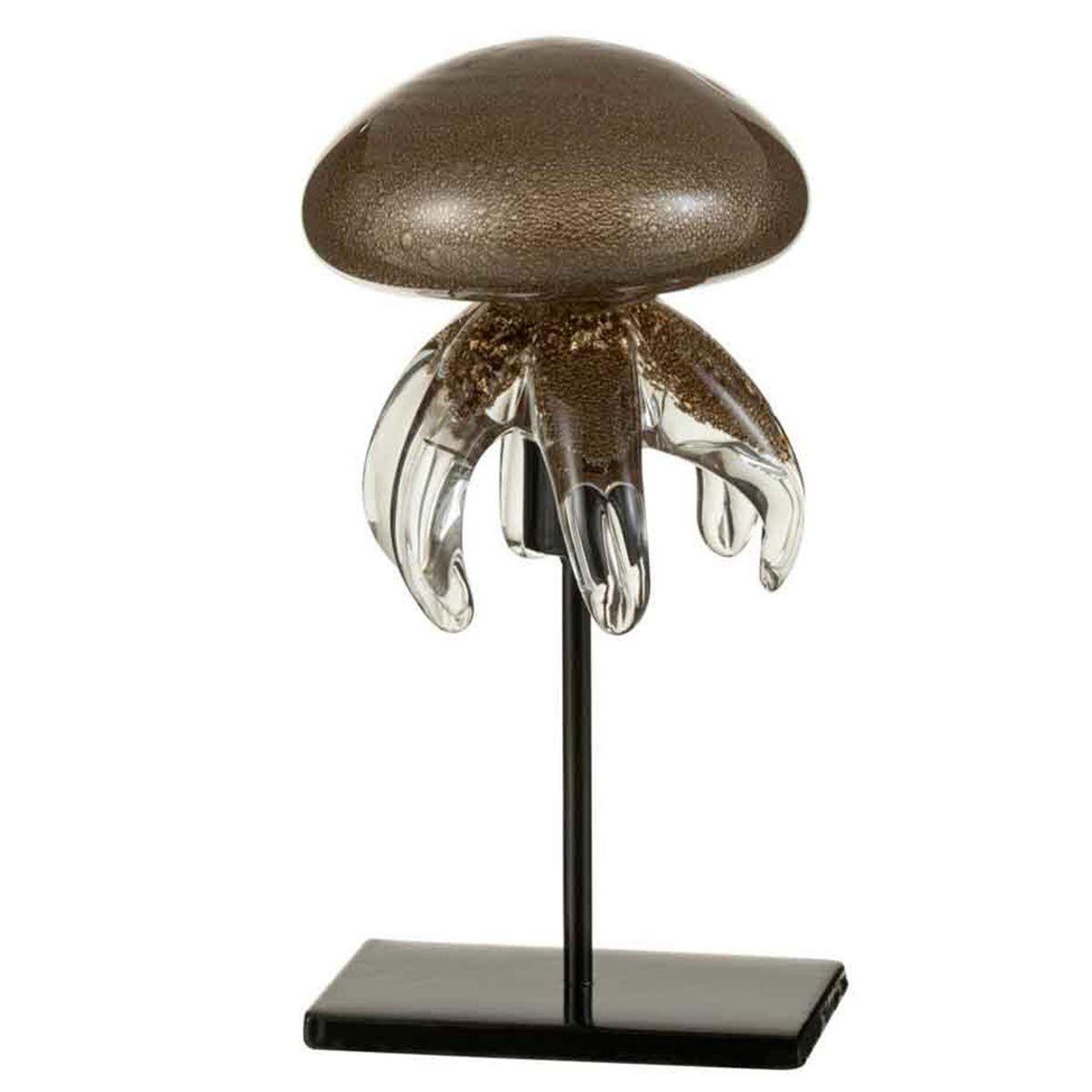 J-LINE Statuette déco  méduse sur pied  19cm marron