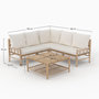 Voir la diapositive 4 : Rendez vous déco Salon de jardin 5 personnes blanc en bambou, table basse carrée-Vadella
