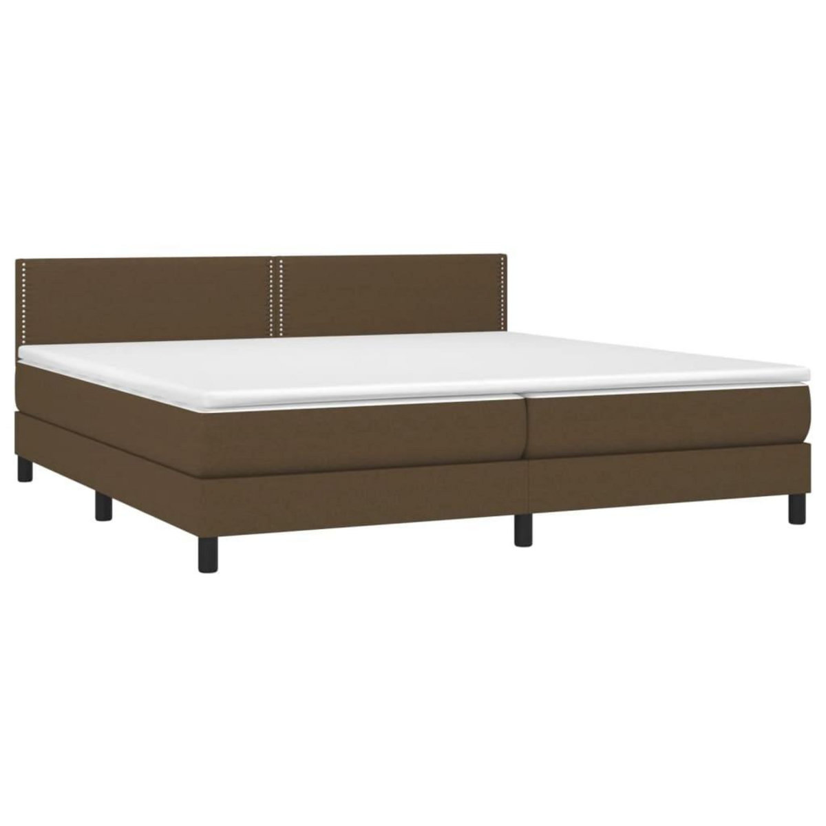 VIDAXL Sommier a lattes de lit matelas et LED Marron fonce 200x200 cm