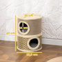 Voir la diapositive 3 : PAWHUT Arbre à chat cylindrique - tour à griffer pour chat - arbre à chat tour - tonneau griffoir - 2 niches + plateforme - sisal corde d'algues beige