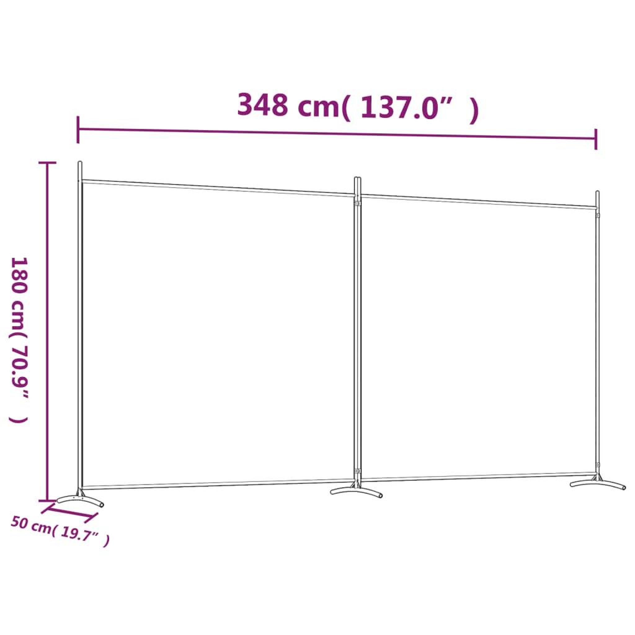 Voir la diapositive 6 : VIDAXL Cloison de separation 2 panneaux Anthracite 348x180 cm Tissu
