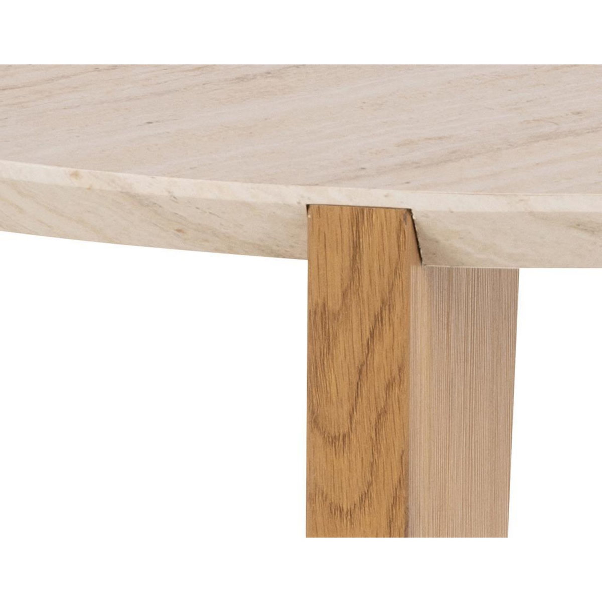 LISA DESIGN Noeva - table basse - pieds en chêne - plateau effet travertin - 80 cm