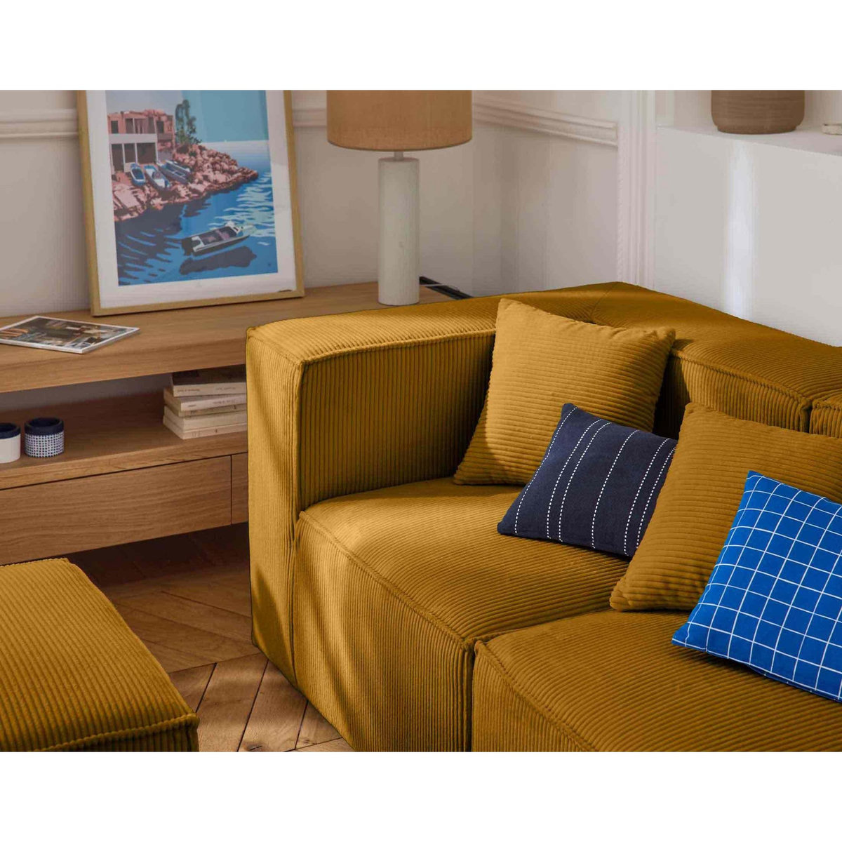 LISA DESIGN Arty - canapé modulable 3 places - en velours côtelé