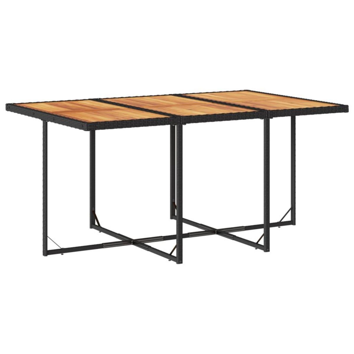 VIDAXL Ensemble a manger de jardin coussins 7 pcs noir resine tressee