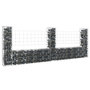 Voir la diapositive 1 : VIDAXL Panier de gabion en forme de U avec 3 poteaux Fer 260x20x100 cm