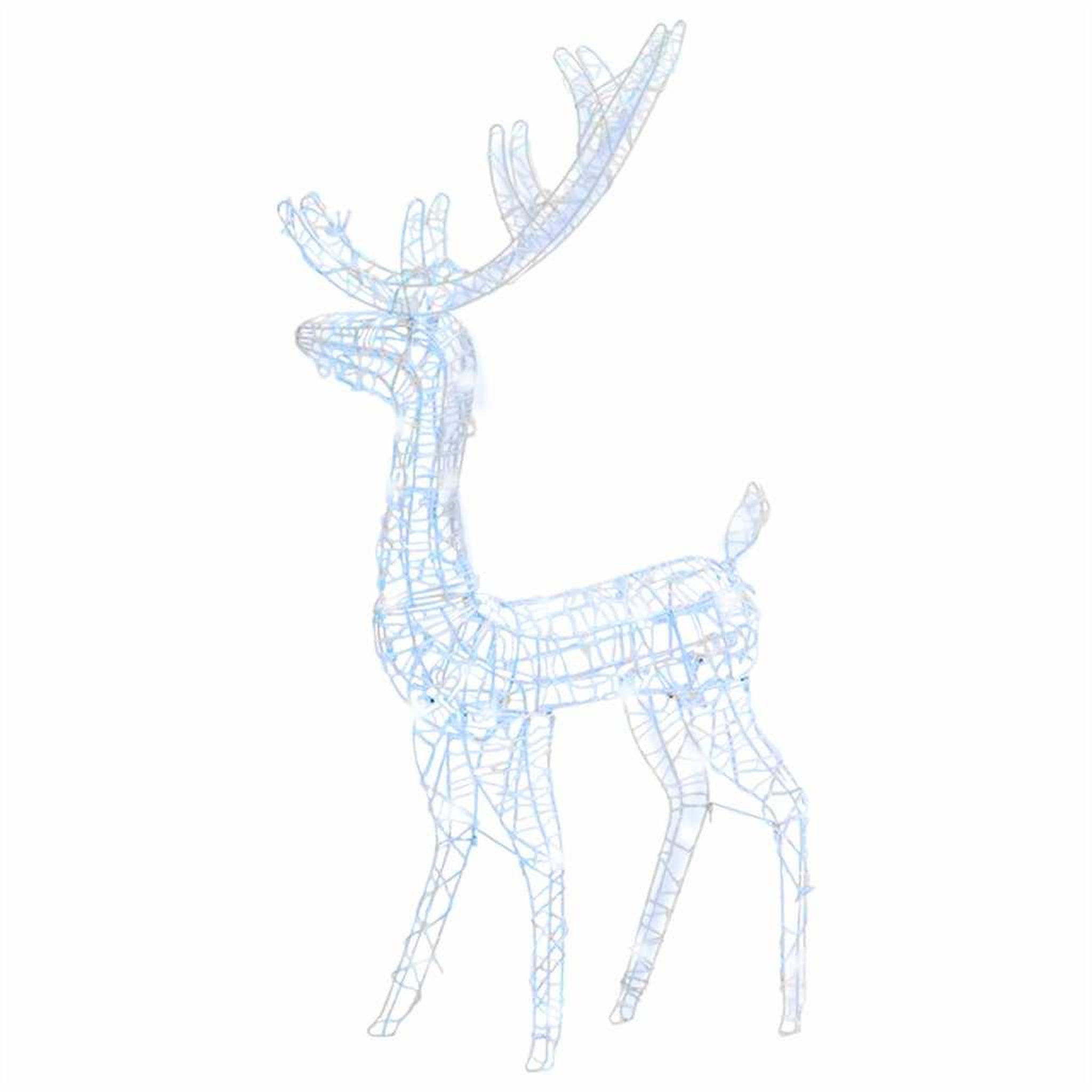 VIDAXL Renne de decoration de noël acrylique 140 led blanc froid 128 cm