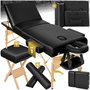 Voir la diapositive 1 : tectake Set de tables de massage portable pliante à 3 zones largeur 70 cm et rembourrage de 10 cm noir