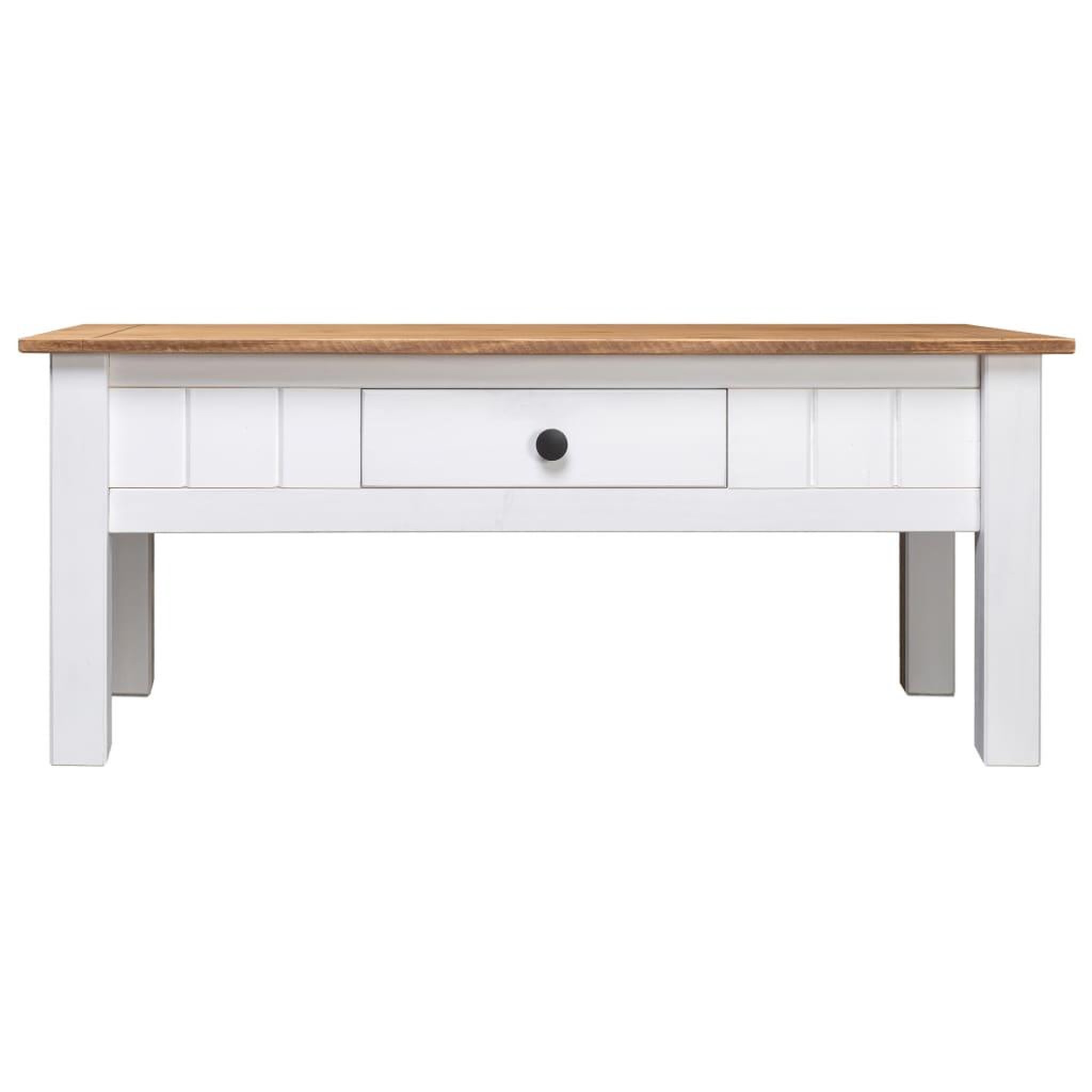 Voir la diapositive 2 : VIDAXL Table basse Blanc 100x60x45 cm Pin massif Assortiment Panama