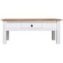 Voir la diapositive 2 : VIDAXL Table basse Blanc 100x60x45 cm Pin massif Assortiment Panama