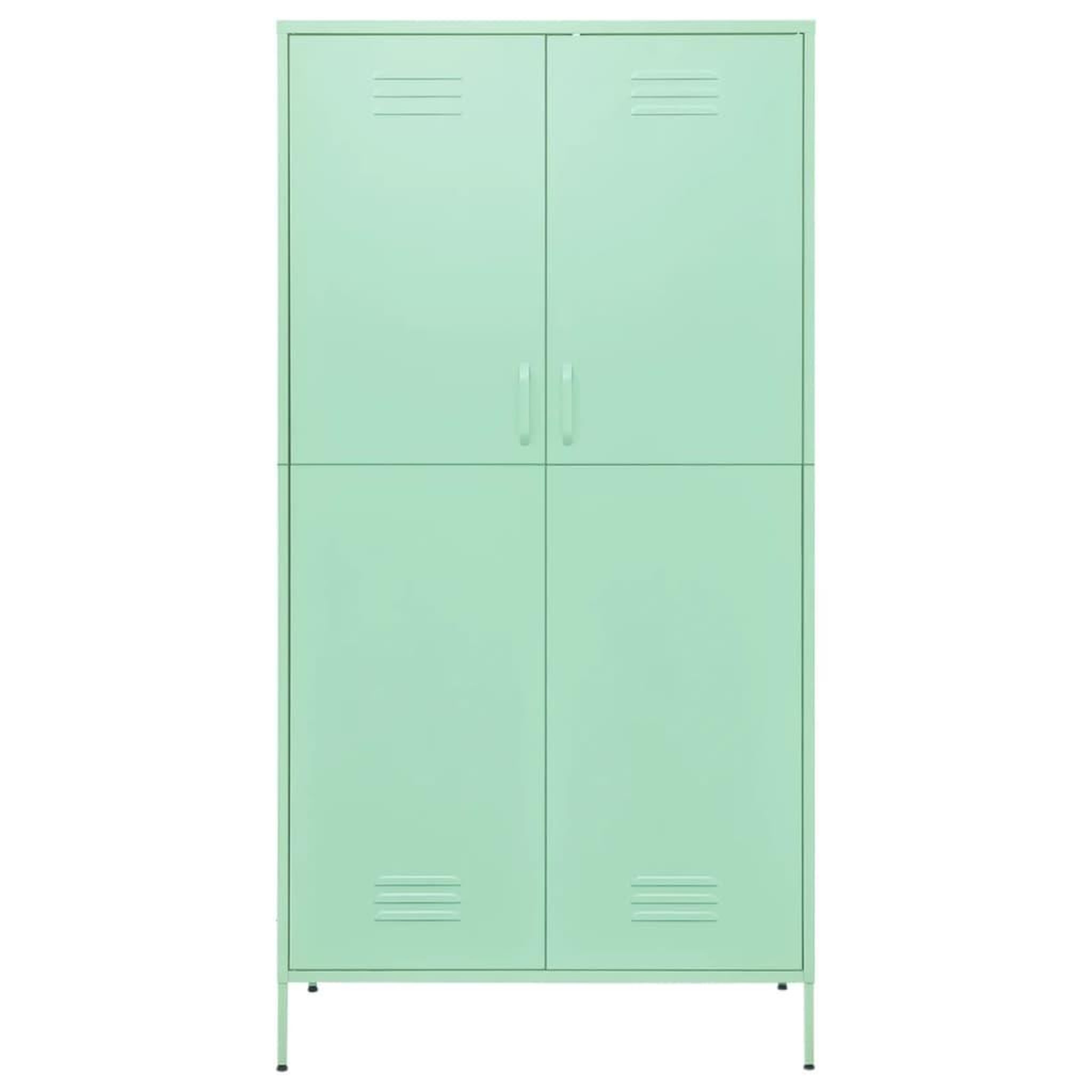 Voir la diapositive 3 : VIDAXL Garde-robe Vert menthe 90x50x180 cm Acier