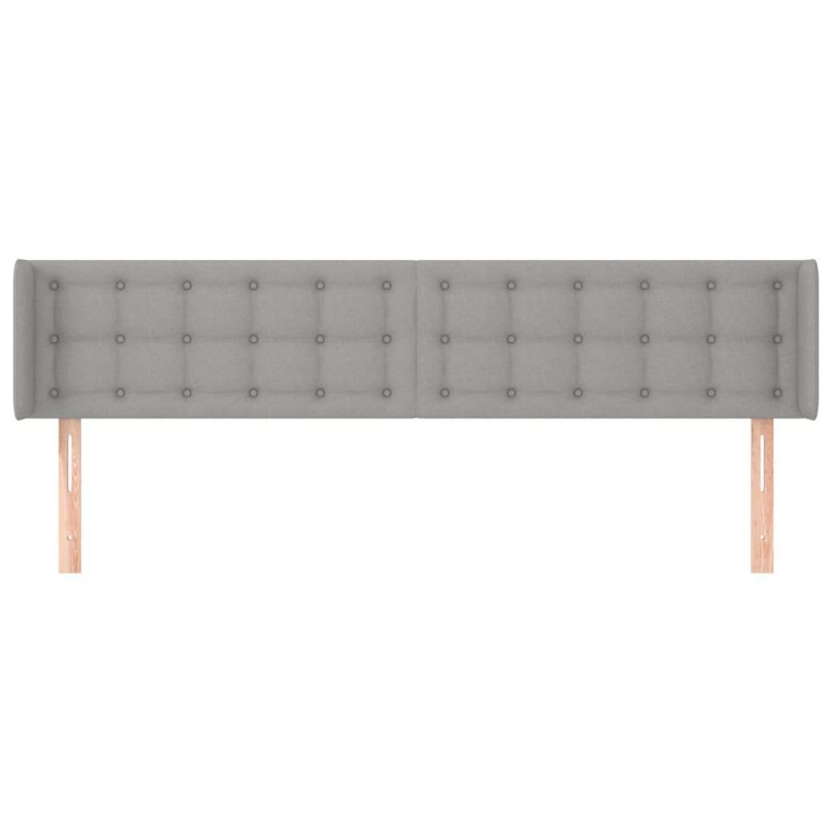 VIDAXL Tete de lit avec oreilles Gris clair 203x16x78/88 cm Tissu