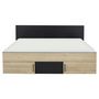 Voir la diapositive 2 : Lit double avec rangement style industriel 160x200cm LEXIS