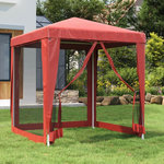 VIDAXL Tente de fete avec 4 parois laterales en maille Rouge 2x2m PEHD