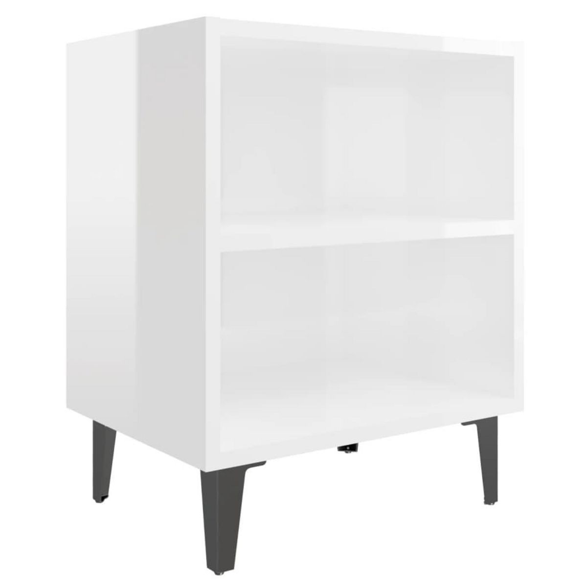 VIDAXL Table de chevet avec pieds en metal blanc brillant 40x30x50 cm