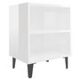 Voir la diapositive 2 : VIDAXL Table de chevet avec pieds en metal blanc brillant 40x30x50 cm