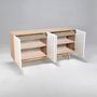 Voir la diapositive 2 : Bahut scandinave SNOW , 4 portes 2 tiroirs L160cm
