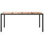 Voir la diapositive 3 : VIDAXL Table de jardin 190x90x75 cm Resine tressee et bois acacia Noir