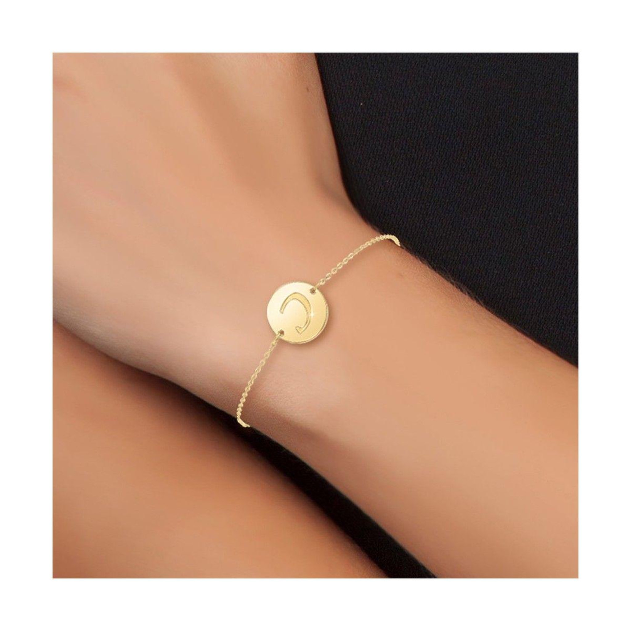 Voir la diapositive 2 : SC BOHEME Bracelet lettre C en acier inoxydable par SC Bohème