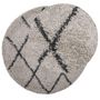 Voir la diapositive 3 : VIDAXL Tapis shaggy a poils longs moderne beige et anthracite Ø 120 cm