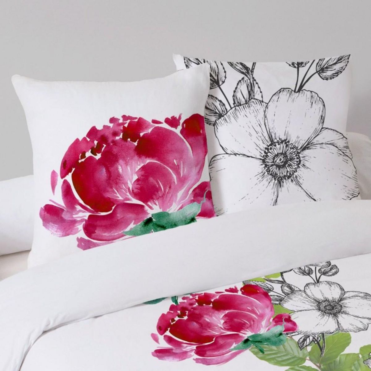 Dourev Housse de couette 240x220 CAMELIA + 2 taies 100% coton