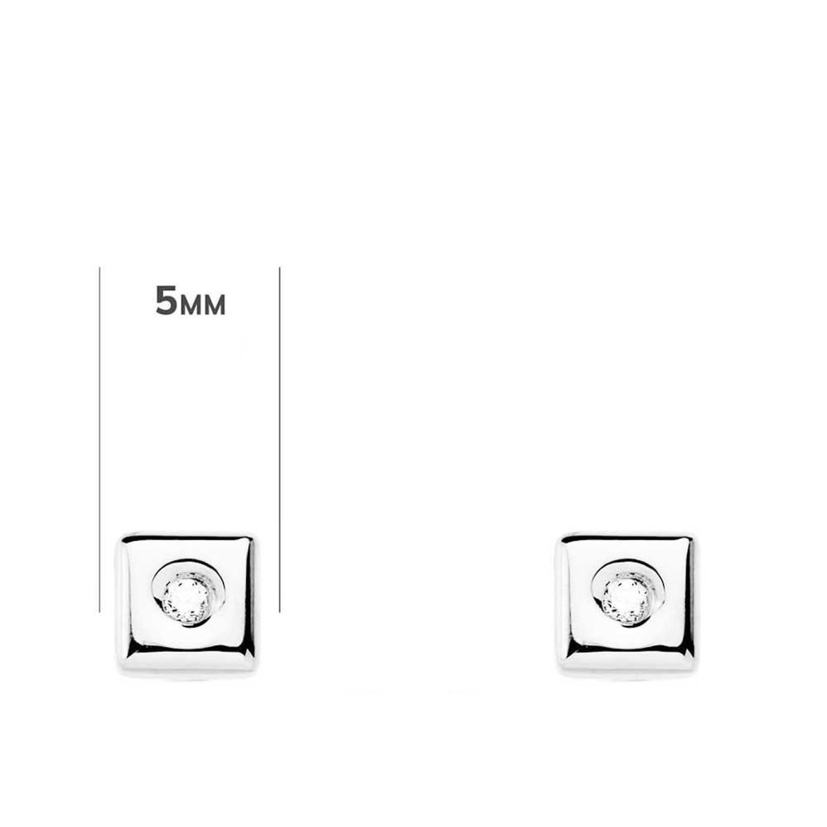 L'ATELIER D'AZUR Boucles d'Oreilles Solitaires Diamants de Synthèse 0.03 Carats - Or 18 Carats 750 Blanc