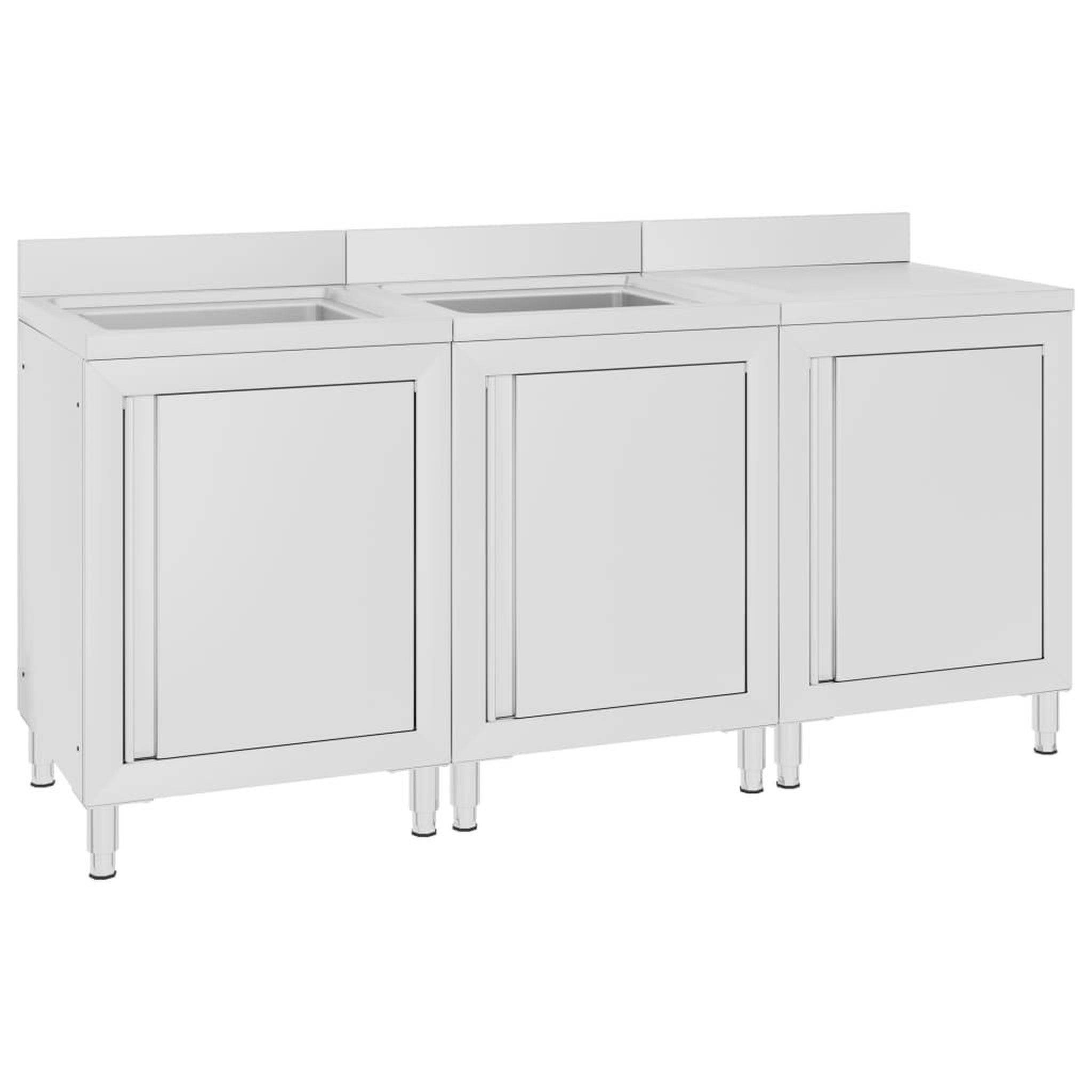 Voir la diapositive 2 : VIDAXL Evier de cuisine commercial 180x60x96 cm Acier inoxydable