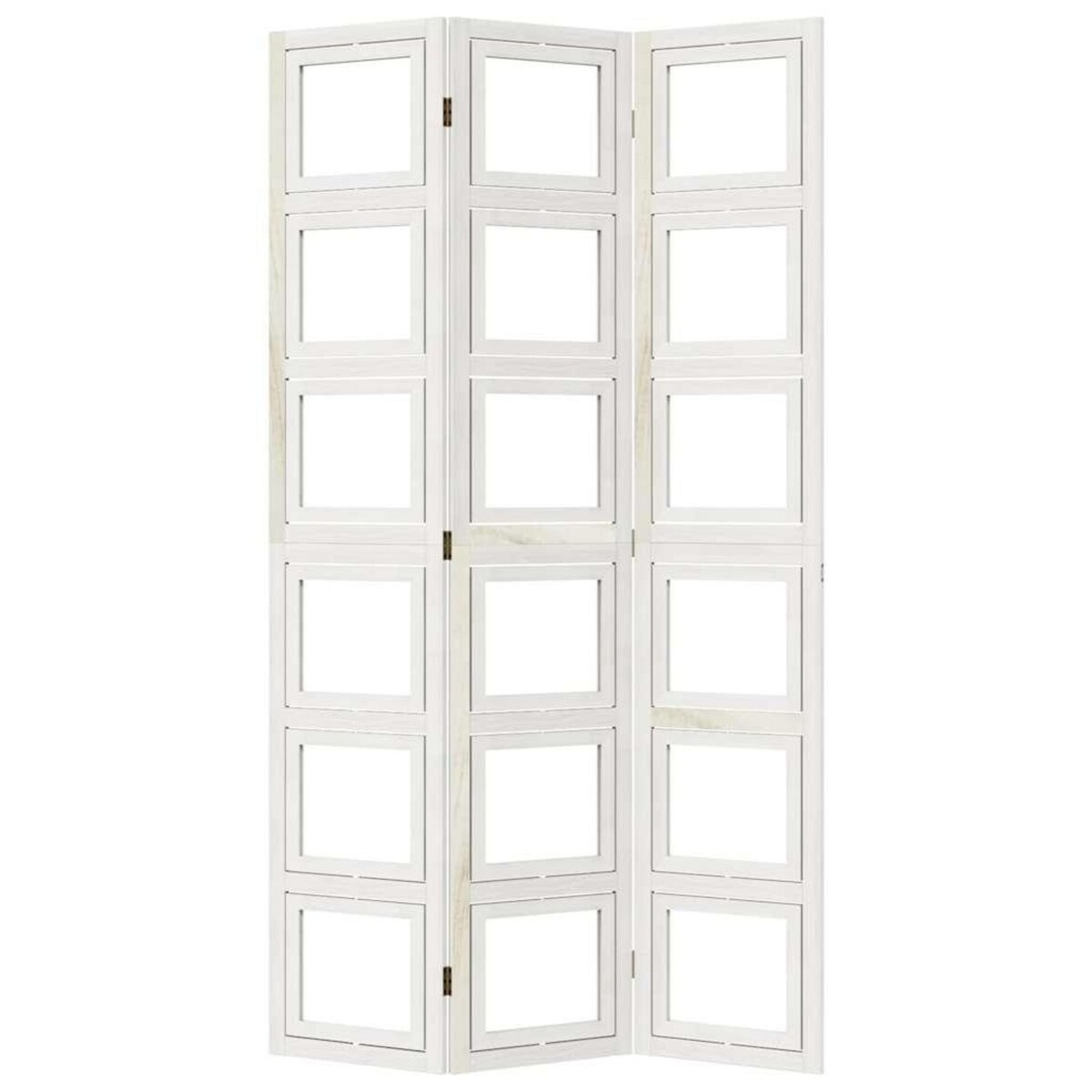 VIDAXL Cloison de separation 3 panneaux blanc bois de paulownia massif