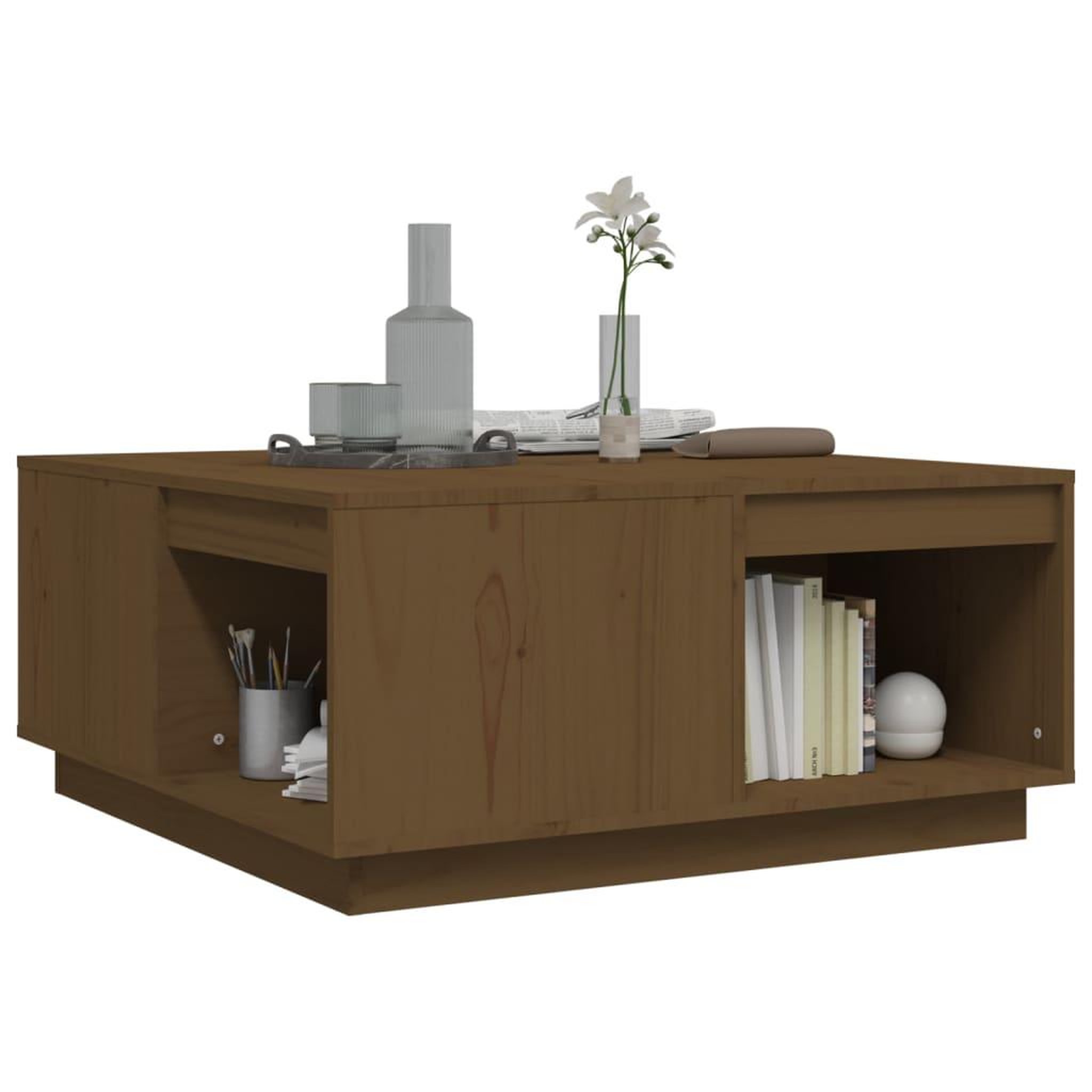 Voir la diapositive 4 : VIDAXL Table basse Marron miel 80x81x36,5 cm Bois massif de pin