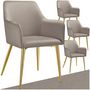 Voir la diapositive 1 : tectake Fauteuil en velours rembourré taupe Lot de 4