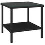 Voir la diapositive 2 : VIDAXL Table d'appoint noir 45x45x45 cm poly rotin et verre trempe