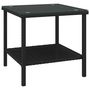 Voir la diapositive 2 : VIDAXL Table d'appoint noir 45x45x45 cm poly rotin et verre trempe