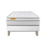 SEPTNUITS Matelas + sommier  Memo Luxe Ressorts ensachés + mémoire de forme 5 zones de confort MAXI épaisseur. Coloris disponibles : Blanc