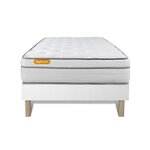 SEPTNUITS Matelas + sommier  Memo Luxe Ressorts ensachés + mémoire de forme 5 zones de confort MAXI épaisseur. Coloris disponibles : Blanc