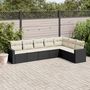 Voir la diapositive 1 : VIDAXL Salon de jardin 7 pcs avec coussins noir resine tressee