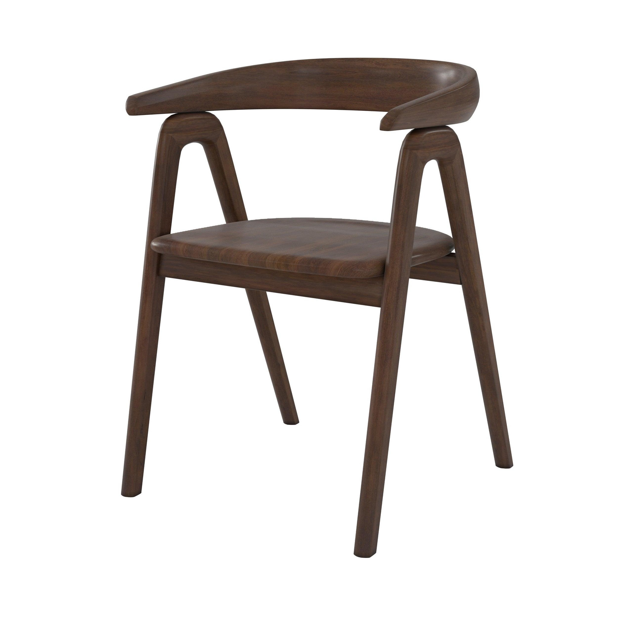 MAISON PAVANE Chaise en bois d'hévéa foncé avec accoudoirs-hawa